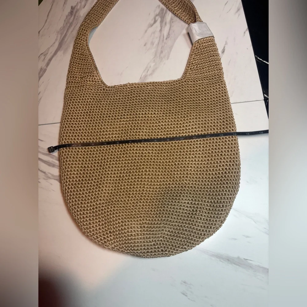 Quince Beige Woven Hobo Shoulder Bag